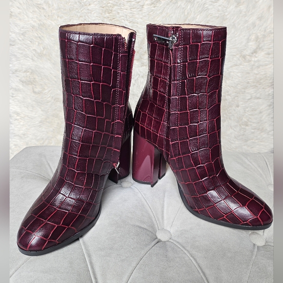 Coach Brielle Croc-embossed leather ankle boots - Picture 1 of 13